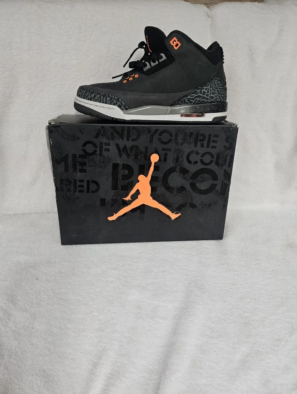 Jordan Men's Low-Top Sneakers in Black with Orange Accents
